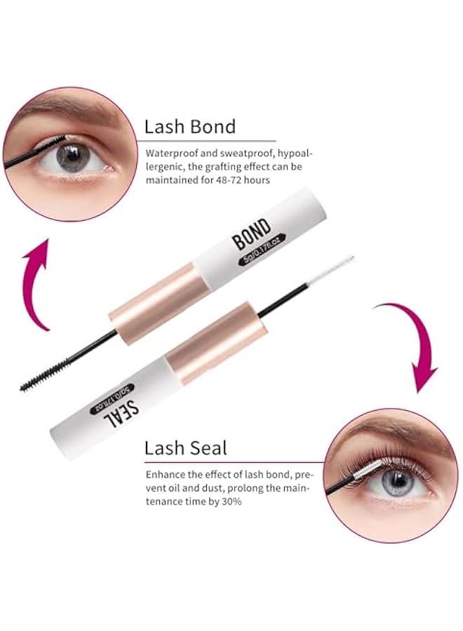 HOOKOR DIY Lash Extension Kit 144Pcs Individual Lashes with Strong Hold Lash Bond and Seal and Eyelash Cluster Applicator Individual Eyelash Extension Kit DIY Beginners at Home - Image 3