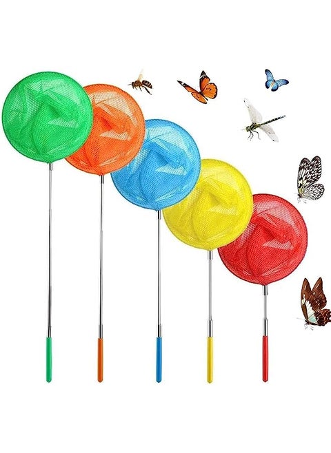 Telescopic Butterfly Nets Extendable Fishing Net Insect Net with Butterflies Village Habitat for Kids Catching Bugs Insect Small Fish Grasshopper Crickets Firefly Ladybird Net Outdoor