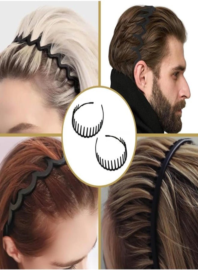 زيبويو طقم ربطات شعر من الراتنج من قطعتين من زيبويو® للنساء - ربطة شعر سوداء مموجة بتصميم أسنان القرش، إكسسوارات شعر متينة قابلة للتعديل وغير قابلة للانزلاق، تثبيت مريح وآمن، مناسبة للرياضة واليوغا والفتيات - Image 4