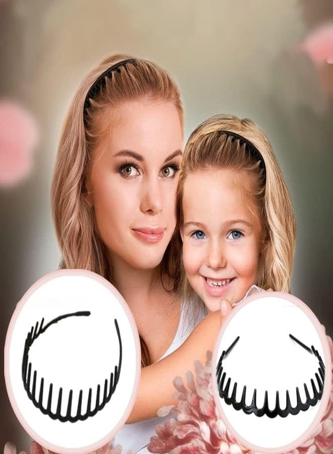 زيبويو طقم ربطات شعر من الراتنج من قطعتين من زيبويو® للنساء - ربطة شعر سوداء مموجة بتصميم أسنان القرش، إكسسوارات شعر متينة قابلة للتعديل وغير قابلة للانزلاق، تثبيت مريح وآمن، مناسبة للرياضة واليوغا والفتيات - Image 5