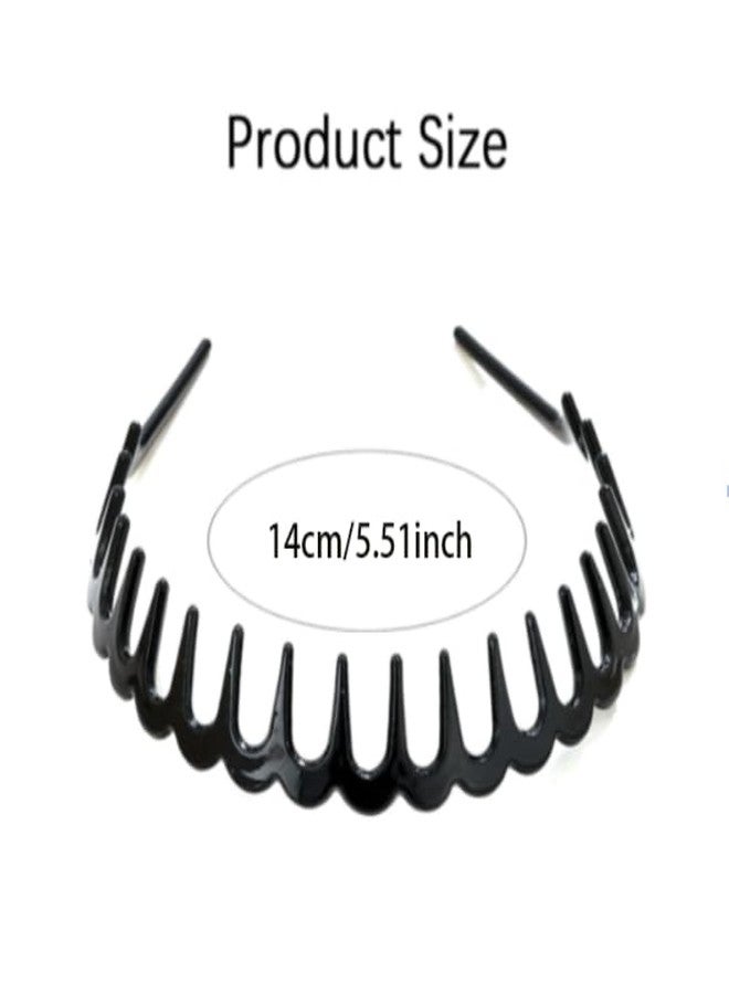 زيبويو طقم ربطات شعر من الراتنج من قطعتين من زيبويو® للنساء - ربطة شعر سوداء مموجة بتصميم أسنان القرش، إكسسوارات شعر متينة قابلة للتعديل وغير قابلة للانزلاق، تثبيت مريح وآمن، مناسبة للرياضة واليوغا والفتيات - Image 2