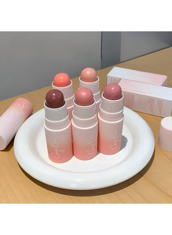 GEGE BEAR Soft Mist Blush Stick | Kawaii Pastel Shades | Rose Pink Cream Blusher for Cheeks | Long-Lasting & Buildable | Waterproof Formula | Teen Makeup Essential | Cute Blush Aesthetic | Easy Application| Perfect Face Makeup For Women Girls (01# Songyan powder, 6g) - Image 1