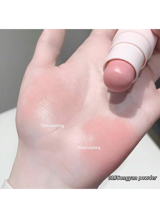 GEGE BEAR Soft Mist Blush Stick | Kawaii Pastel Shades | Rose Pink Cream Blusher for Cheeks | Long-Lasting & Buildable | Waterproof Formula | Teen Makeup Essential | Cute Blush Aesthetic | Easy Application| Perfect Face Makeup For Women Girls (01# Songyan powder, 6g) - Image 3