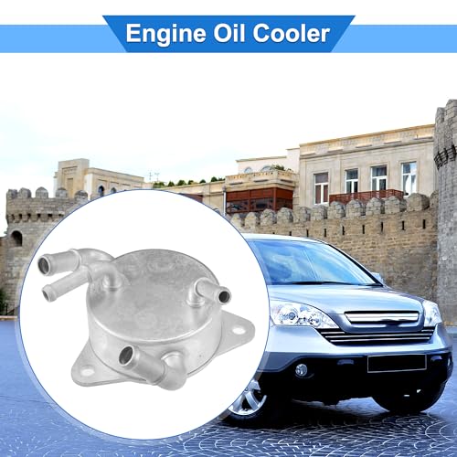 VekAuto Engine Oil Cooler Compatible for Honda Civic 2006-2011, Durable Aluminum Alloy Silver Tone Transmission Oil Cooler - Image 2
