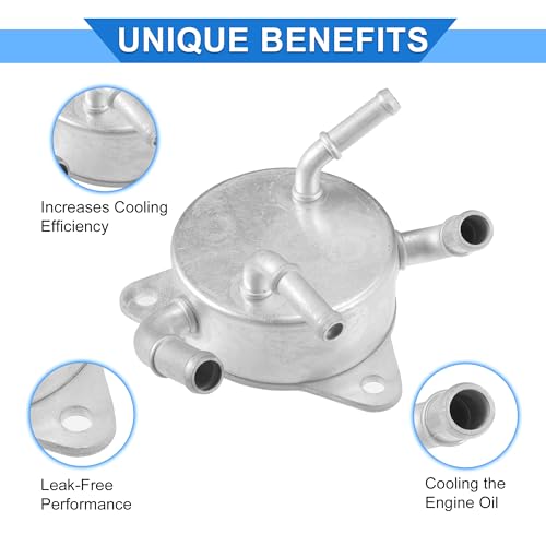VekAuto Engine Oil Cooler Compatible for Honda Civic 2006-2011, Durable Aluminum Alloy Silver Tone Transmission Oil Cooler - Image 3