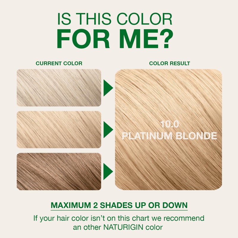 Naturigin Permanent Hair Color, 10.0 Platinum Blonde, Ammonia Free, 100% Gray Coverage, Nourishing Natural Formula, For All Hair Types, Long-Lasting, Vegan & Cruelty-Free, 1 Pack - Image 4