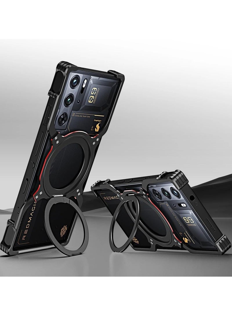 general X Case Compatible with ZTE Nubia Red Magic 10 Pro/10 Pro Plus Frameless, with 360° Rotatable Magnetic Stand, Bezel Less Metal Slim Hard Shockproof Thin Case - Image 1