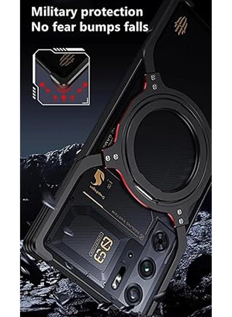 general X Case Compatible with ZTE Nubia Red Magic 10 Pro/10 Pro Plus Frameless, with 360° Rotatable Magnetic Stand, Bezel Less Metal Slim Hard Shockproof Thin Case - Image 3