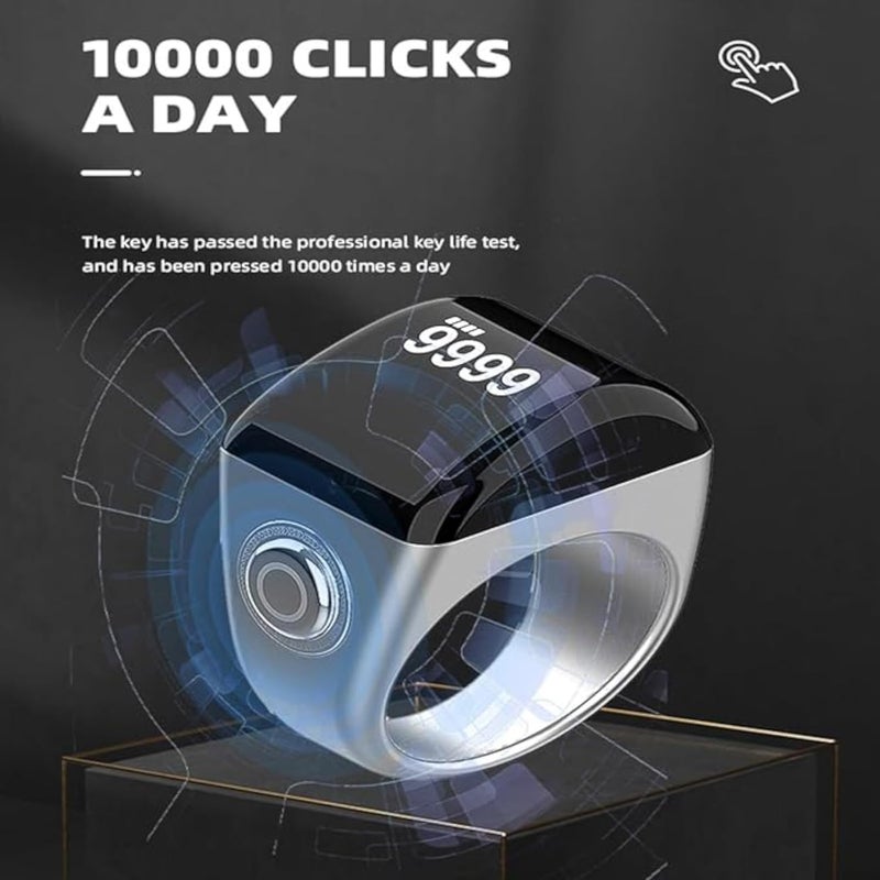 Smart Ring,Muslim Prayer,Tasbih Counter,Five Prayer Time Reminders,OLED display,Waterproof,black (18mm) - Image 5
