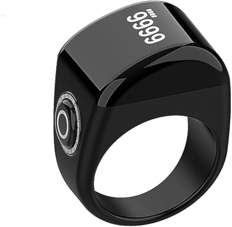 Smart Ring,Muslim Prayer,Tasbih Counter,Five Prayer Time Reminders,OLED display,Waterproof,black (18mm) - Image 1