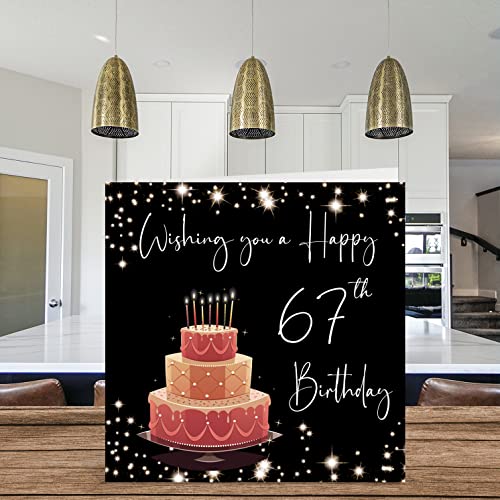 Stuff4 67th Birthday Card for Women Men - Stylish Elegant - Happy Birthday Cards for 67 Year Old Woman Grandma Nanny Grandpa Mom Dad, 5.7 x 5.7 Inch Sixty-Seven Sixty-Seventh Bday Greeting Cards Gift - Image 3