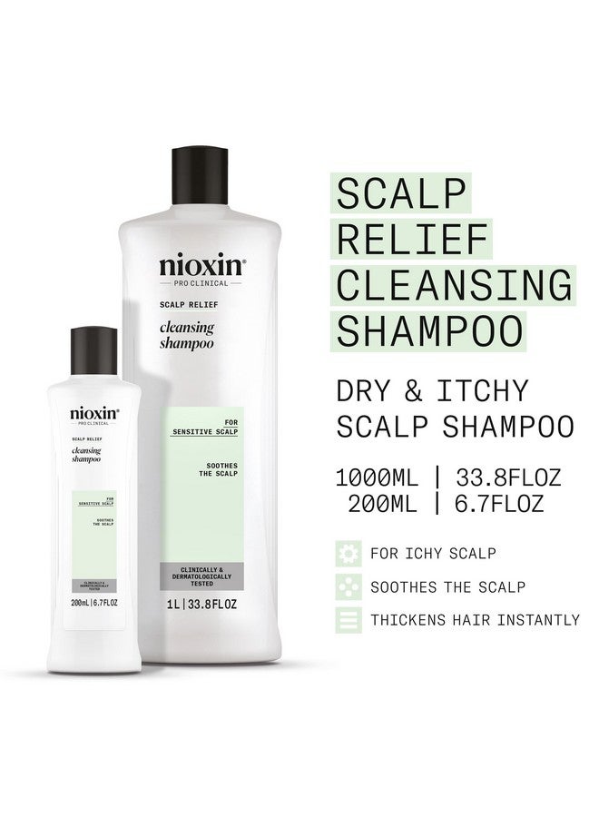Nioxin Scalp Relief Cleansing Shampoo - Shampoo For Sensitive Scalp, 33.8 Fl Oz (Packaging May Vary)
