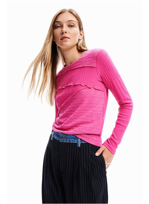 Textured ribbed T-shirt