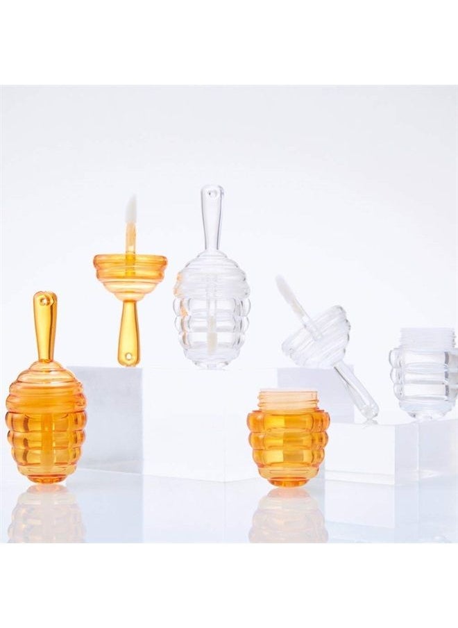 lasenersm - 6 Pieces Empty Lip Gloss Tubes Reusable Lip Gloss Containers Honey Pots Shaped Lips Gloss Tube 9 ml Empty Refillable Lips Gloss Bottles DIY Cosmetics Lipstick Containers, Transparent - Image 1