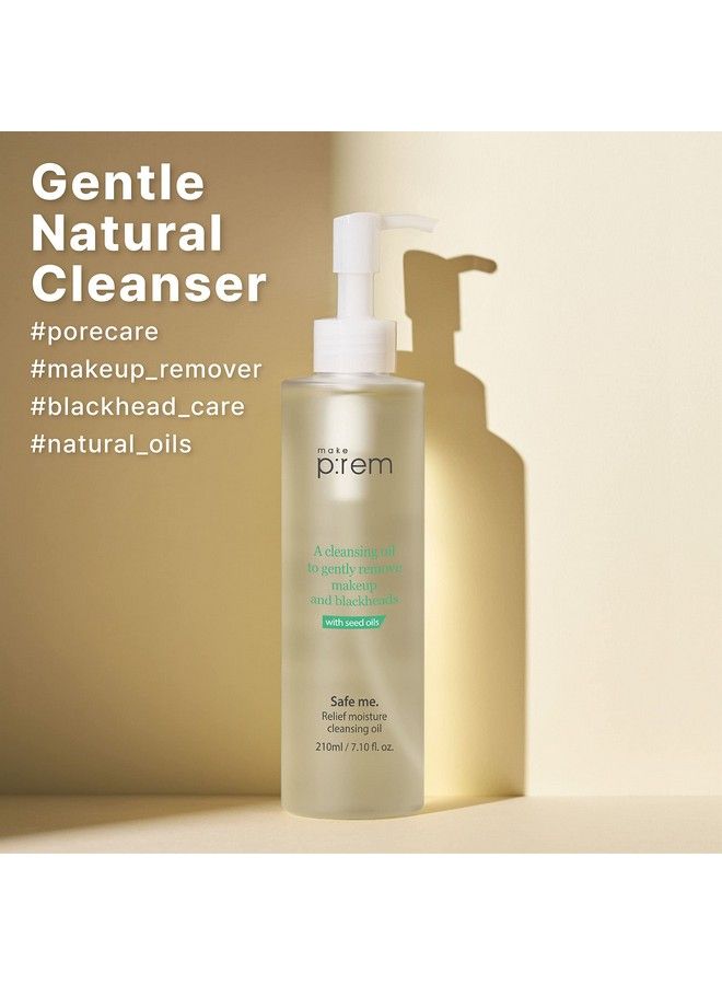 MAKEP:REM Makeprem Safe Me. Relief Moisture Cleansing Oil 7.1 Fl Oz Naturallyderived Ingredients Pha Formula Makeup Remover Pore Cleansing Blackhead Removal Hypoallergenic And Clinically Tested Oil Cleanser - Image 3