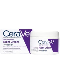 CERA CeraVe Skin Renewing Night Cream | Niacinamide, Peptide Complex, and Hyaluronic Acid Moisturizer for Face | 1.7 Ounce  - Image 1