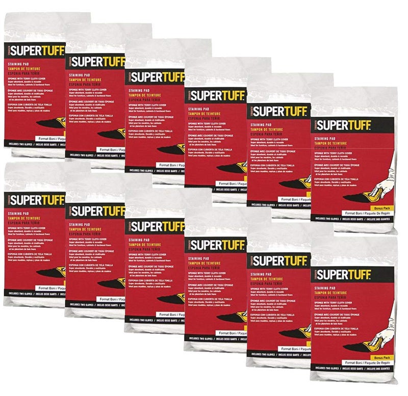 Trimaco 10101 Super Tuff Staining Pad with Free Gloves  Pack of 12