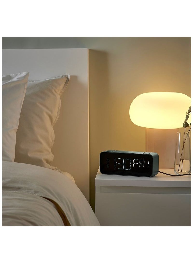 SYOSI LED Digital Electronic Alarm Clock Green - Image 3