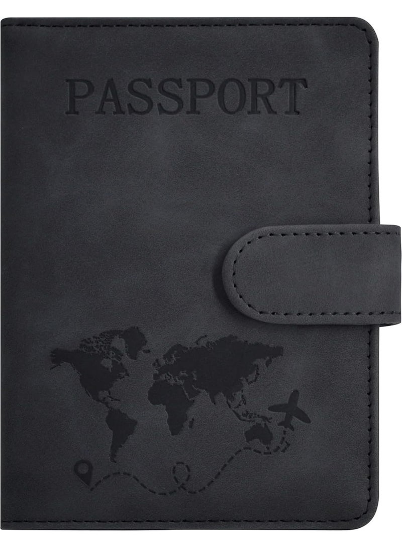 Passport Holder for Travel Essentials, Passport Wallet Cover Case for Travel Must Haves Accessories,Passport Book Holders for Women and Men Black  - Image 1
