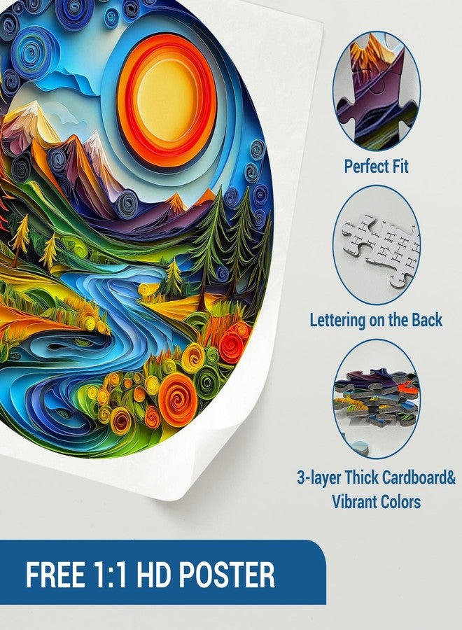 DOCRAGI 1000 Piece Puzzle for Adults - Canyon Sunrise Landscape Jigsaw Puzzles Paper - Brain Teaser Adult Puzzles - Christmas Birthday Gifts for Women/Men - Image 3