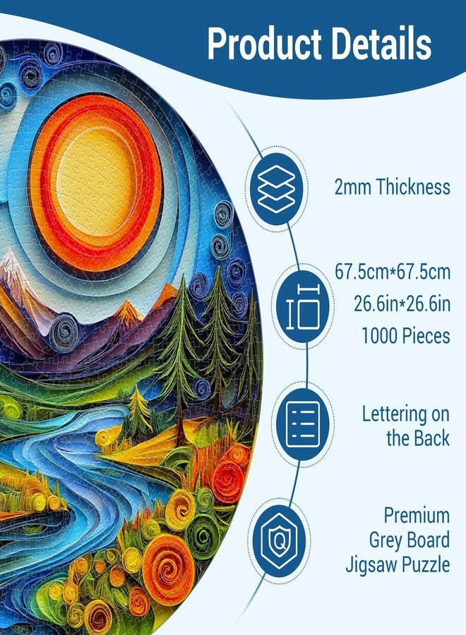 DOCRAGI 1000 Piece Puzzle for Adults - Canyon Sunrise Landscape Jigsaw Puzzles Paper - Brain Teaser Adult Puzzles - Christmas Birthday Gifts for Women/Men - Image 4