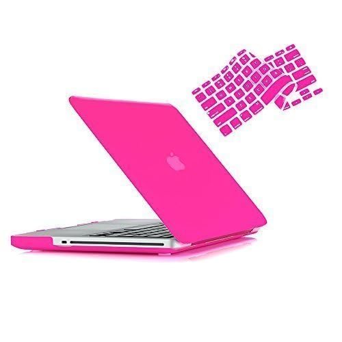 RUBAN Compatible with MacBook Model A1286 (2011 2010 2009 Year Old Version Pro 15 inch with CD-ROM), Plastic Hard Case Shell and Keyboard Cover - Hot Pink - Image 2