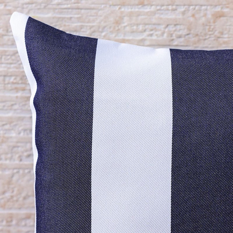 DANUBE HOME Woven Cushion 45X45Cm - Dark Blue Stripe, Tailored Striped Outdoor Cushion, 100% Olefin Fabric, For Outdoor Sofas, Reading Corners And Balcony Chairs - Image 4