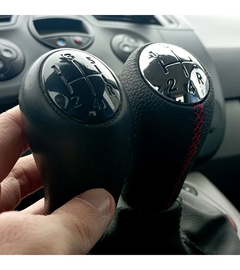5 Gear Shift Knob Silver Chrome Manual Handball PU Leather Fit for Renault Clio 2005 2009 - Image 4