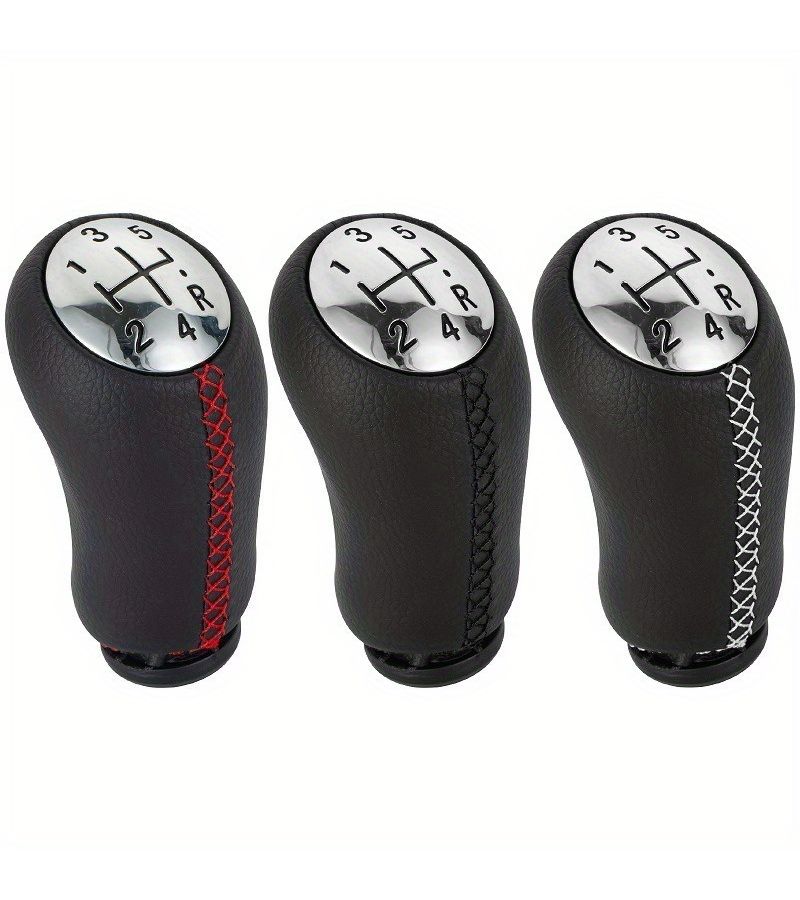 5 Gear Shift Knob Silver Chrome Manual Handball PU Leather Fit for Renault Clio 2005 2009 - Image 5