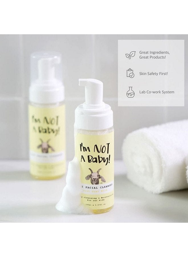 I'm NOT A Baby! Kids Face Wash Facial Cleanser - Gentle Goat Milk Formula for Sensitive Skin, Deep Hydration, Tear-Free, Hypoallergenic & Nourishing Care, 5.07 Fl oz (1) - Image 3