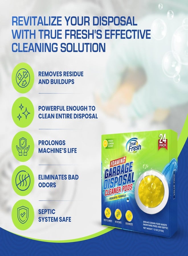 True Fresh Garbage Disposal Cleaner Tablets, Large 15g Drop-In Fresh Ocean Tablets, Deep Foaming Sink & Drain Cleaner for Buildup, Grease & Residue, Disposal Cleaner and Deodorizer, 24 Pack XL Value! - Image 4