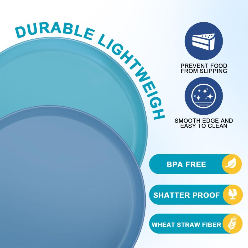 Blwan Unbreakable Dinner Plates Set of 8 (7.1-Inch) for Camping & RV Use - 100% Microwave Safe PP Plastic - Lightweight, BPA-Free, Dishwasher Safe - Perfect for Outdoor, Patio, Everyday Use, Black - Image 4