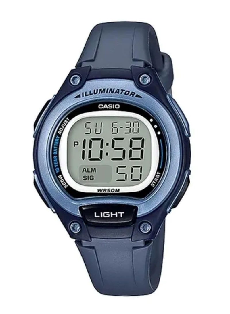 كاسيو ساعة كاسيو النسائية - LW-203-2AVDF، مينا رمادي، سوار أزرق - Image 1