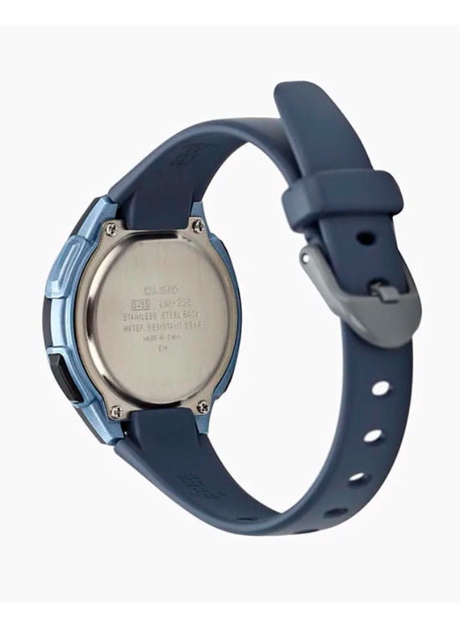 كاسيو ساعة كاسيو النسائية - LW-203-2AVDF، مينا رمادي، سوار أزرق - Image 3