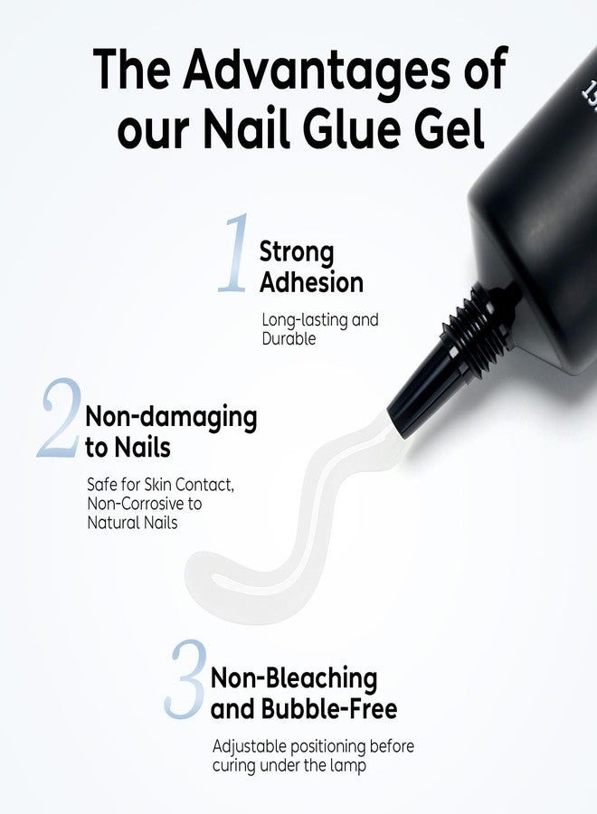 AIMEILI Hema Free Nail Glue Gel, Cruelty Free, Vegan, Strong Adhesion Nail Gel Glue for Nail Extension Soft Gel Nail Tips Fake Nails - Image 2