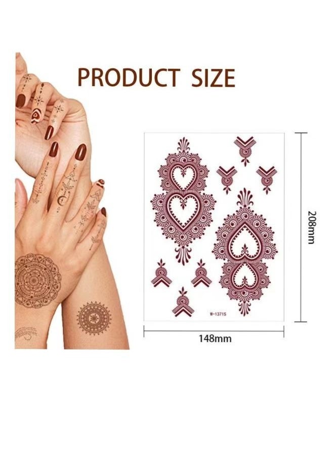 BTFMEI 27 Pieces Tattoo Sticker Set, Brown Waterproof Stickers for Festivals, Weddings and Parties  - Image 2