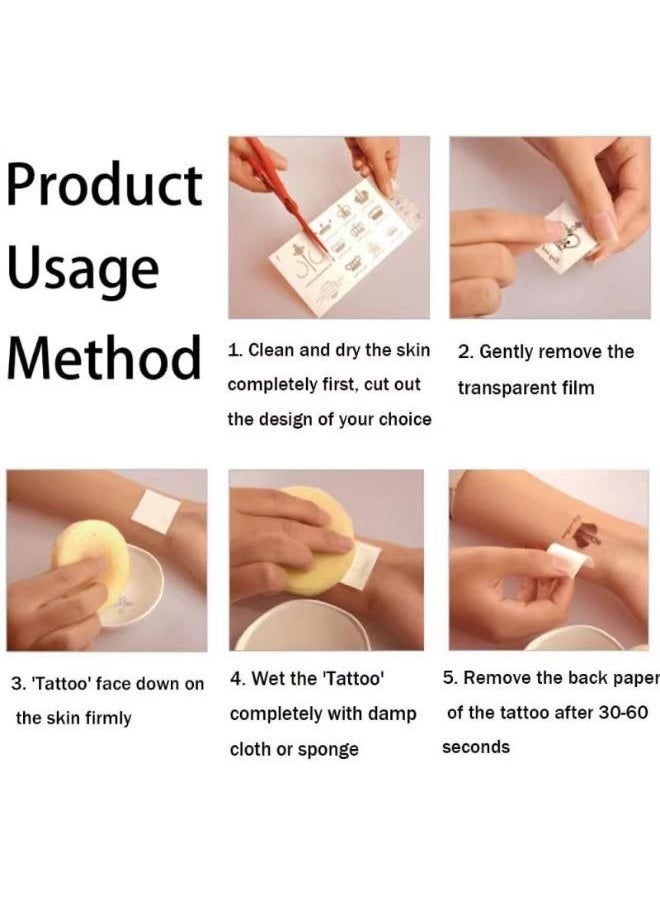 BTFMEI 27 Pieces Tattoo Sticker Set, Brown Waterproof Stickers for Festivals, Weddings and Parties  - Image 5