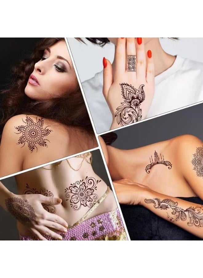 BTFMEI 27 Pieces Tattoo Sticker Set, Brown Waterproof Stickers for Festivals, Weddings and Parties  - Image 4