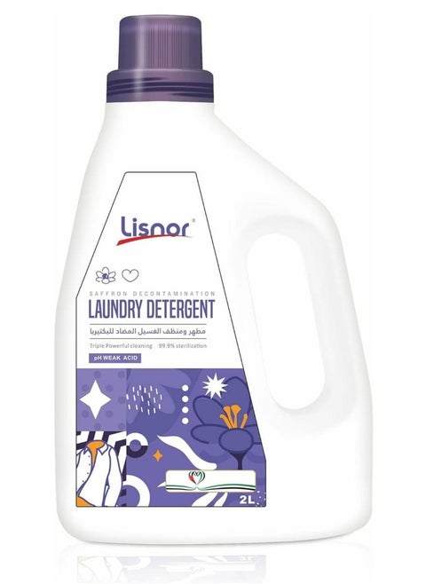 Laundry Liquid Detergent Saffron Decontamination 2L. Created with Saffron Scenics Originated from Persia with Fragrant Essential Oils.