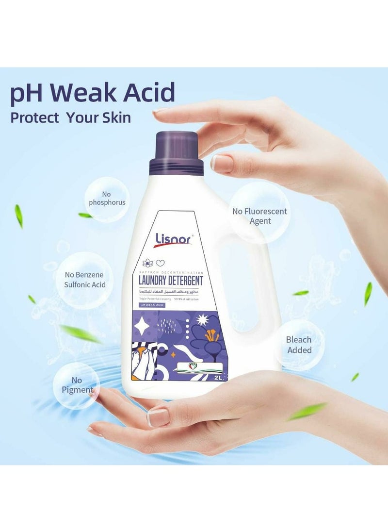 Laundry Liquid Detergent Saffron Decontamination 2L. Created with Saffron Scenics Originated from Persia with Fragrant Essential Oils.