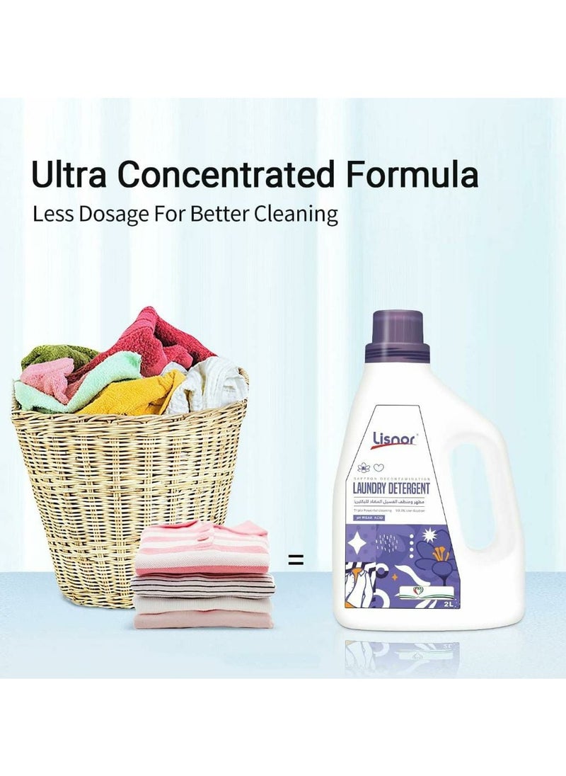 Laundry Liquid Detergent Saffron Decontamination 2L. Created with Saffron Scenics Originated from Persia with Fragrant Essential Oils.