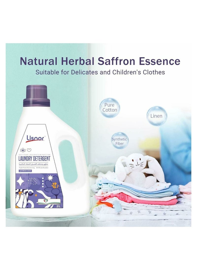 Laundry Liquid Detergent Saffron Decontamination 2L. Created with Saffron Scenics Originated from Persia with Fragrant Essential Oils.
