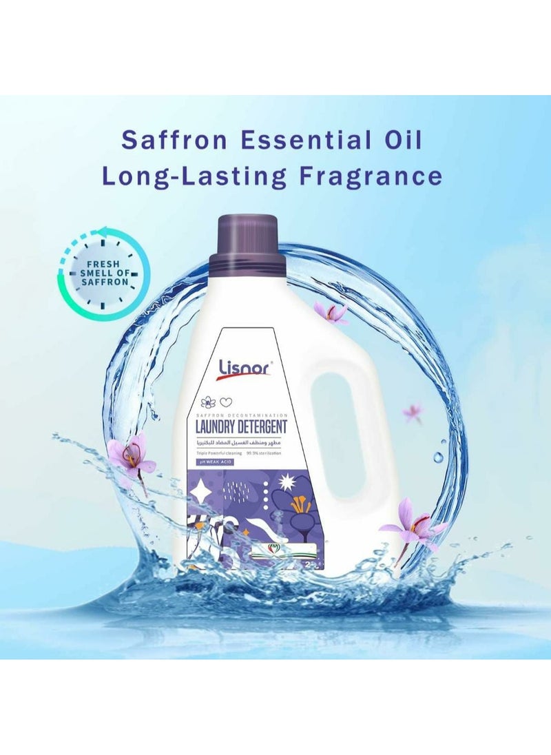 Laundry Liquid Detergent Saffron Decontamination 2L. Created with Saffron Scenics Originated from Persia with Fragrant Essential Oils.