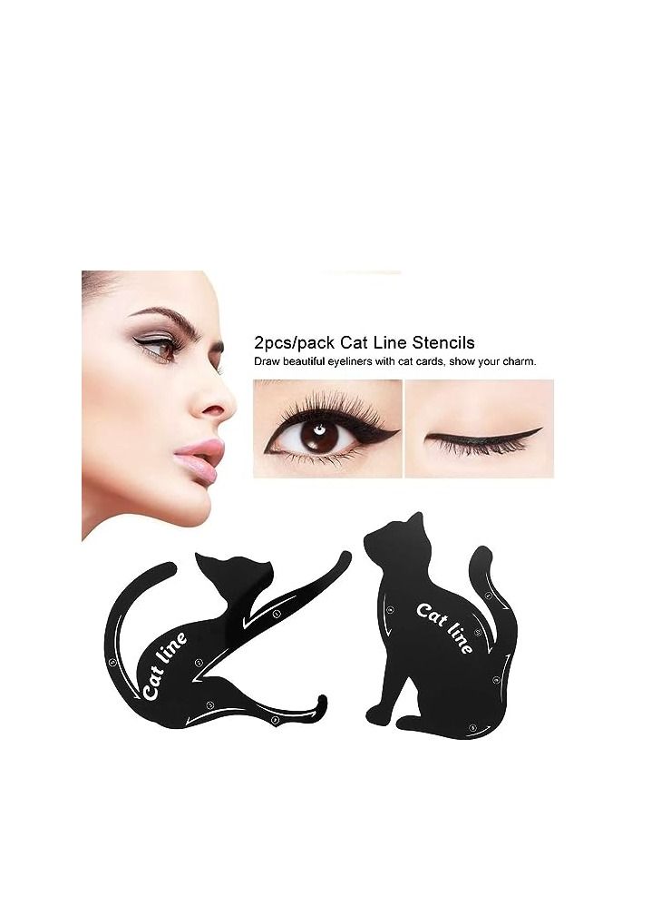 ORiTi 1Pair Cat Eyeliner Guides Easy Quick Makeup Tool Eye Liner Stencils Templates - Image 4