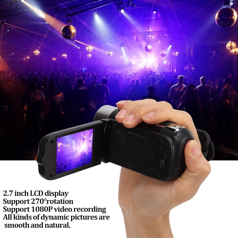 Folany Camera Recorder, Video Camera Camcorder Portable 16MP Full HD 1080P, 270° Rotation 2.7inch Color Screen, 16X Digital Zoom Camcorder, Gifts for Weddings, Trips, Family Gatherings - Image 2