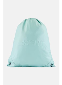 ESPRIT Women Brand Logo Drawstring Backpack 47 H x 41 L x 2 W cm, Light Turquoise  - Image 1