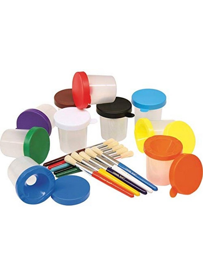 Chenille Kraft Creativity Street Color-Coordinated Painting Set Craft Kit, 7.25" Brushes, 3" Dia. Cups, Assorted, 20 per - Image 2