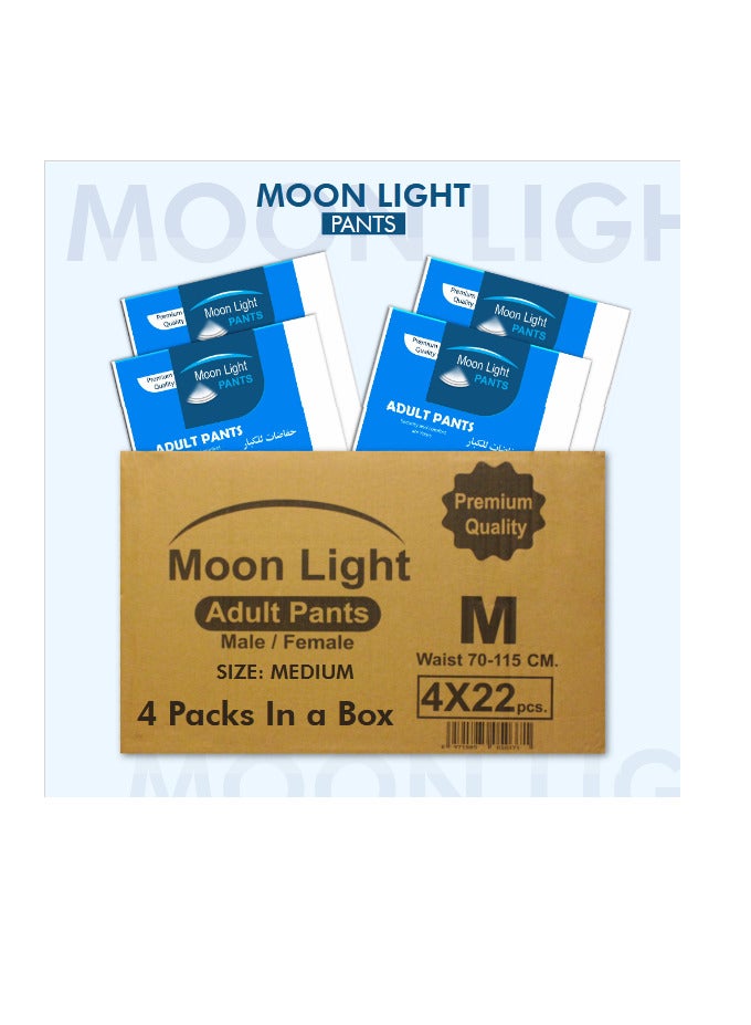 Moon Light Carton of Moonlight Premium Adult Diapers, Medium Size (Pack of 88 Diapers) 