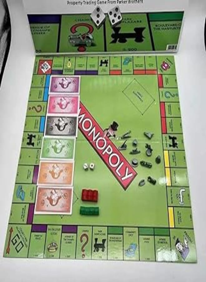 OR صندوق مونوبولي الإنجليزي للألعاب الجماعية واللوحية