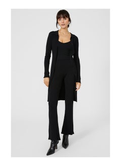 Longline Button Through Collar Cardi
